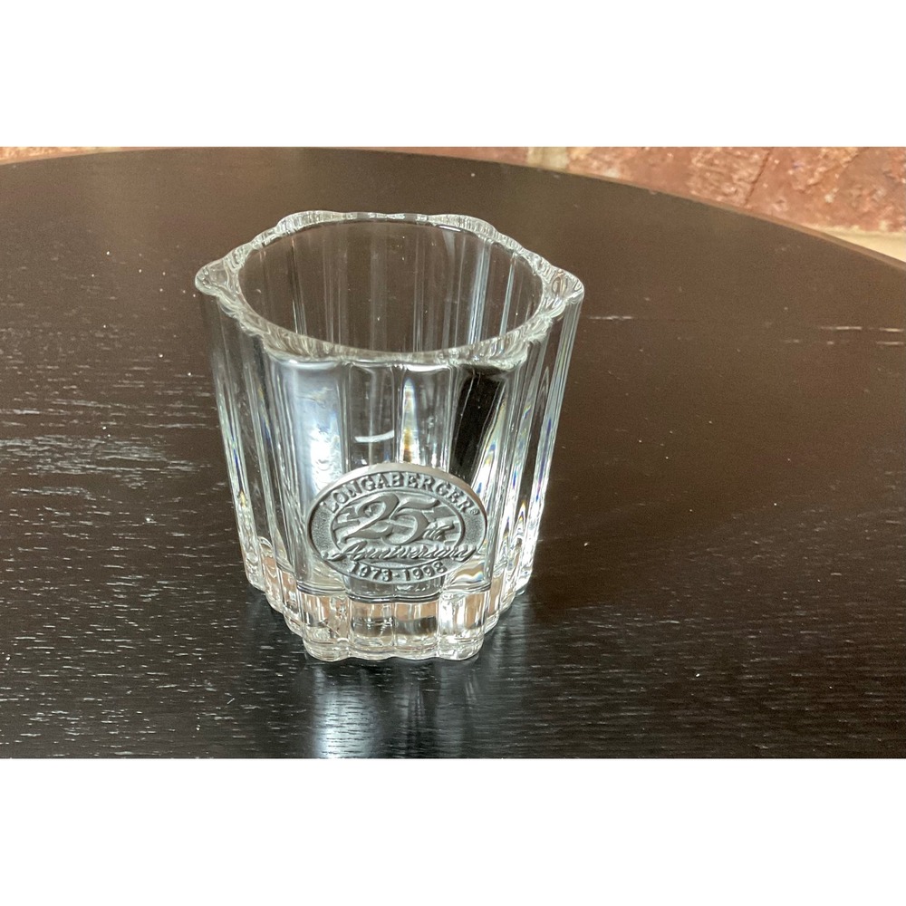 Longaberger 25th Anniversary Glass‎ Votive Holder Candle Cup 1973 1998